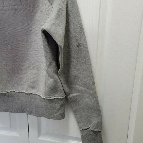 Lululemon Scuba Hooded Sweater Special Edition LOVE Gray Striped Fleece Zip Sz 4 - Picture 9 of 11
